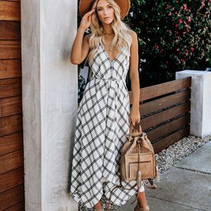 VICI Out Of Office Versatile Plaid Dress